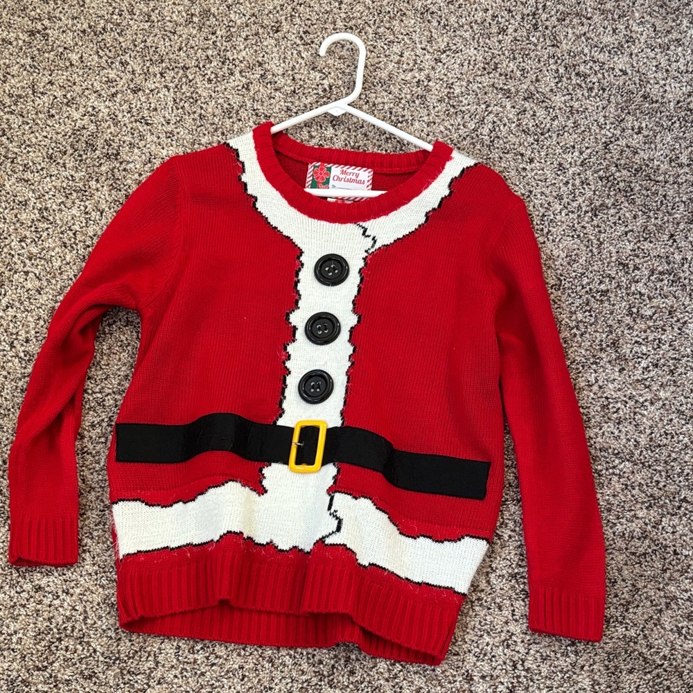 Holiday Editions Red Santa-Themed Sweater